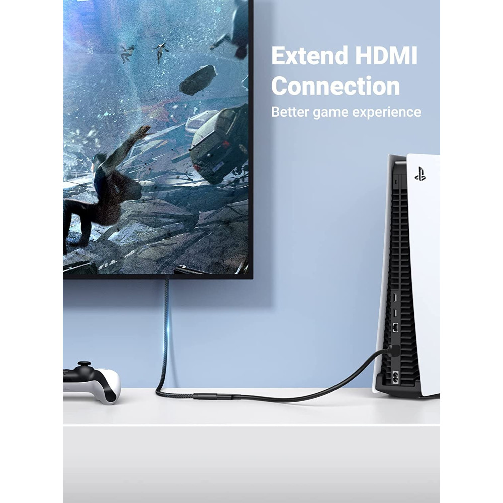 UGREEN 6957303844470 40447 HDMI Extension Cable 8K 60Hz 48Gbps Male to Female Cable 1m - Image 4