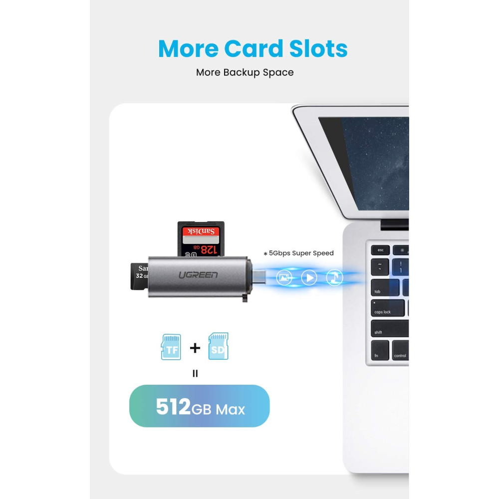 UGREEN 6957303857043 50704 USB C SD Card Reader - Image 2