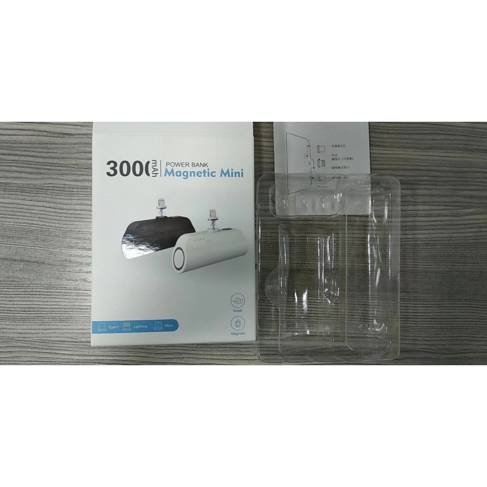 Choetech 6932112104274 B660-W 3000mAh Mini Power Bank - with 3 Magnetic Connectors - White - Image 9