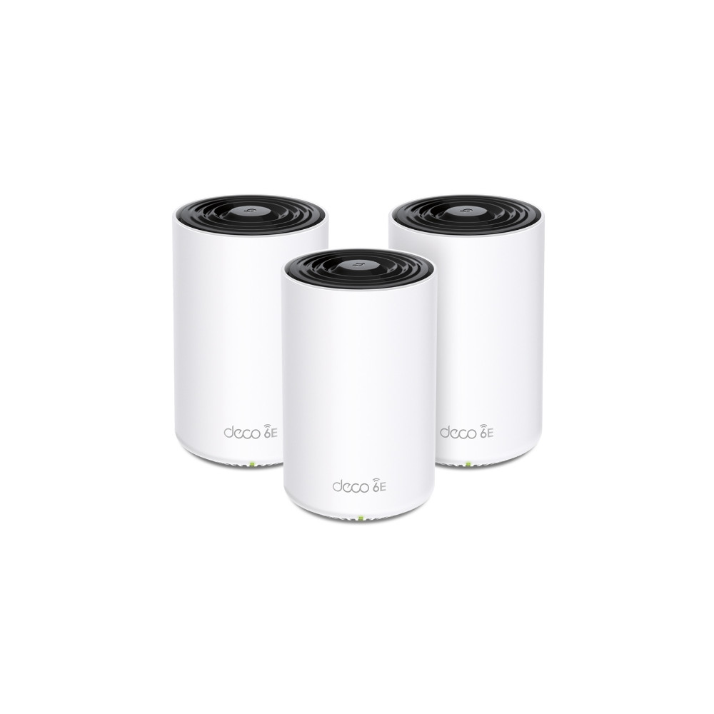 TP-LINK DECO XE75 PRO(3-PACK) AXE5400 Tri-Band Mesh Wi-Fi 6E System, 574 Mbps at 2.4 GHz + 2402 Mbps at 5 GHz + 2402 Mbps at 6 GHz - Image 1