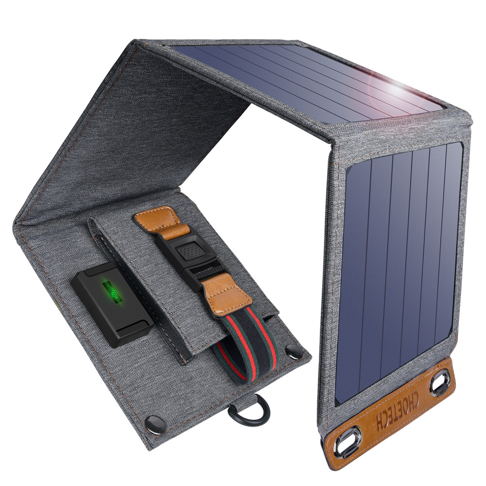 Choetech 6971824970456 SC004 14W Solar Panel Portable USB Charger SunPower for Camping & Outdoor - Image 1
