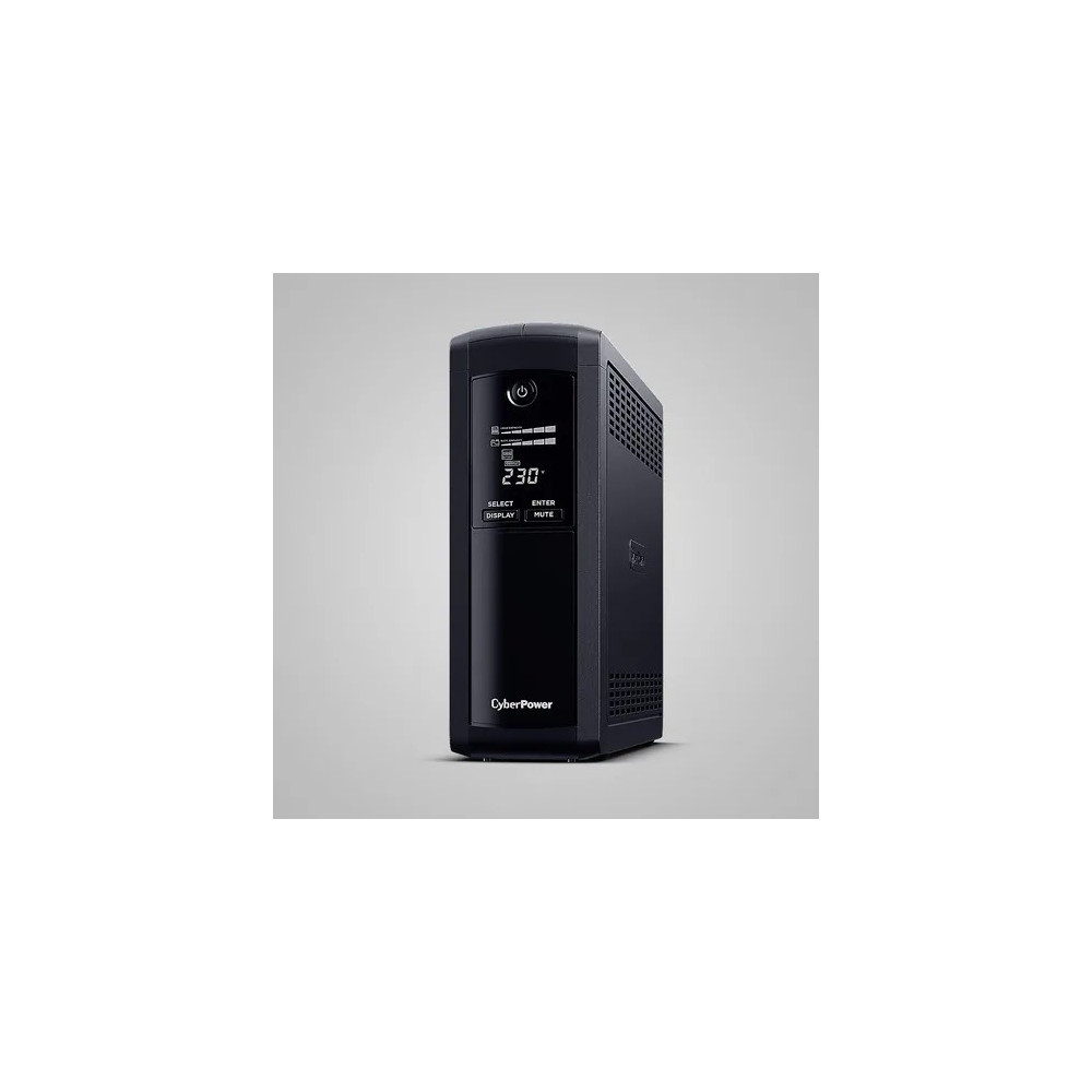 CyberPower VP1600ELCD Systems Value Pro - - 1600VA / 960W Line Interactive UPS - 2* 12V/9AH - 2 Yrs Adv. Replacement WTY Incl. internal Batteries