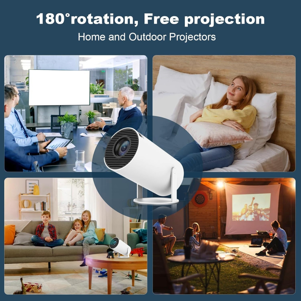Topleo 5712447634711 HY300 Pro Smart Mini Projector – 720P HD, Android 11, Dual-Band WiFi6, Hi-Fi Speaker, Portable Home Cinema - Image 2
