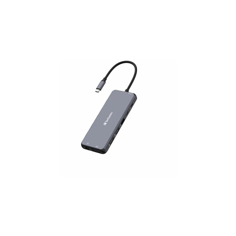 Verbatim 32154 USB Type C Docking Station for Monitor - Charging Capability - Memory Card Reader - SD - 3 Displays Supported - Full HD, 4K - 1920 x 1080, 3840 x 2160 - 7 x USB Ports - 2 x USB 2.0 - 5 x USB Type-A Ports - USB Type-A - 2 x USB Typ - Image 2