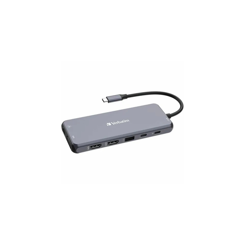 Verbatim 32154 USB Type C Docking Station for Monitor - Charging Capability - Memory Card Reader - SD - 3 Displays Supported - Full HD, 4K - 1920 x 1080, 3840 x 2160 - 7 x USB Ports - 2 x USB 2.0 - 5 x USB Type-A Ports - USB Type-A - 2 x USB Typ - Image 5