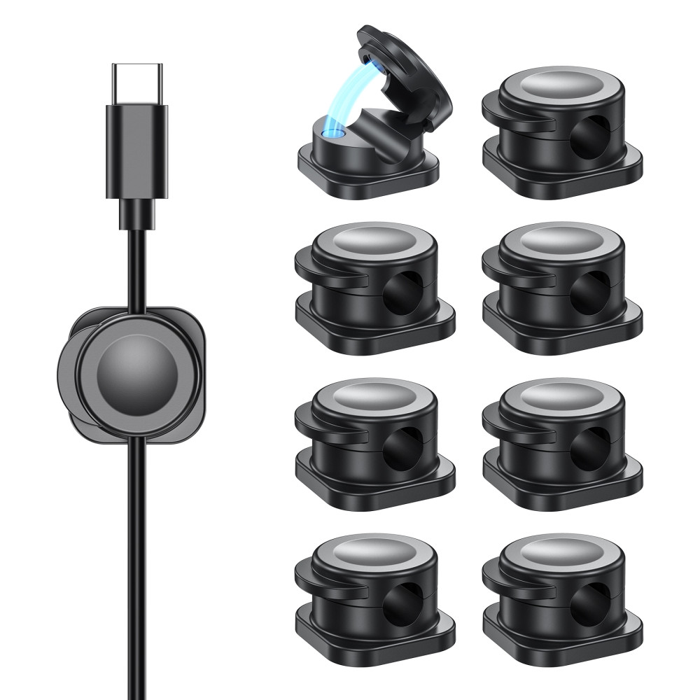 Choetech 6932112110916 MCC001-BK 6 Pack Professional grade Magnetic Lock Cord Holder Clips - Image 1