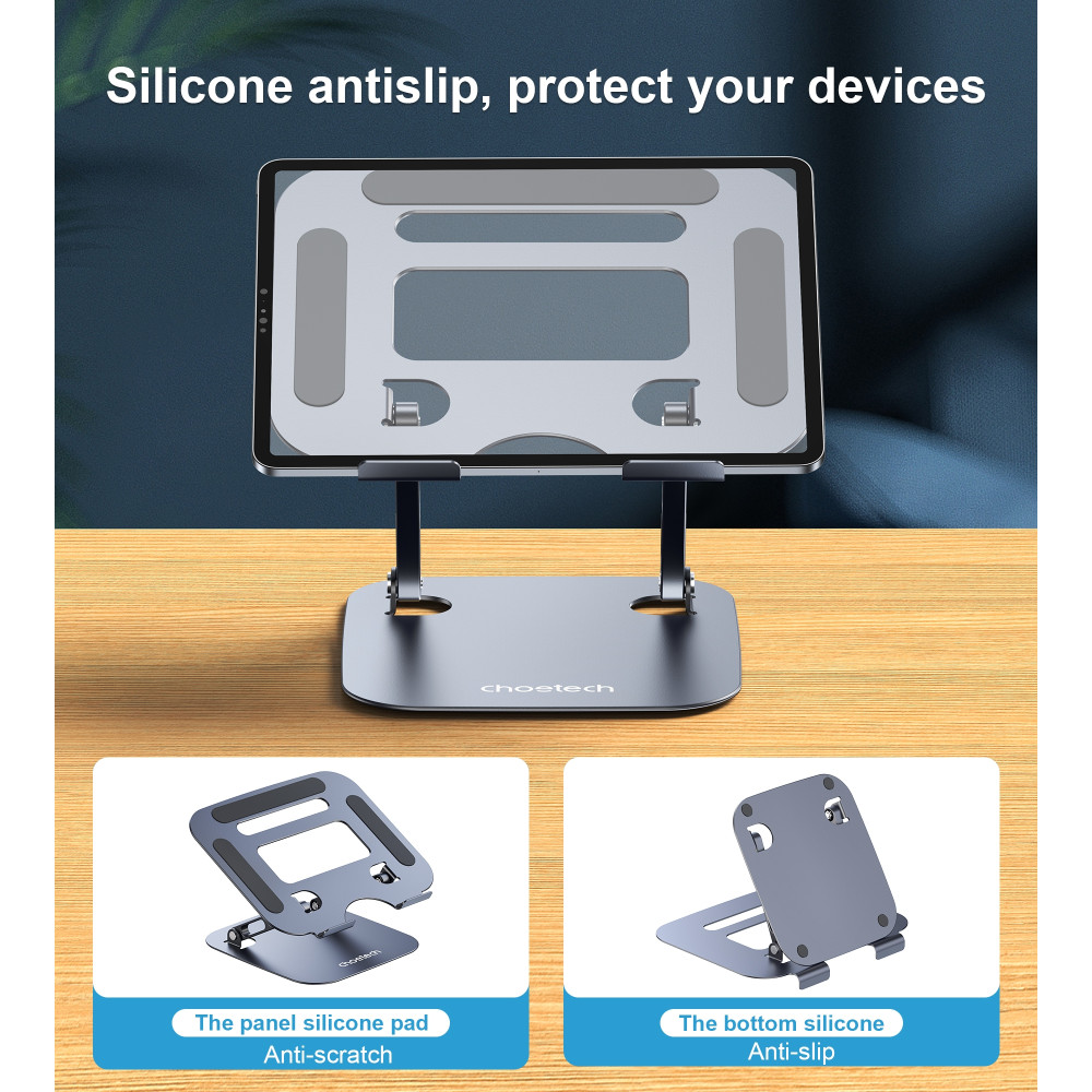 Choetech 6932112102676 H061-GY I-pad & Desktop aluminium foldable & adjustable Stand - Image 5