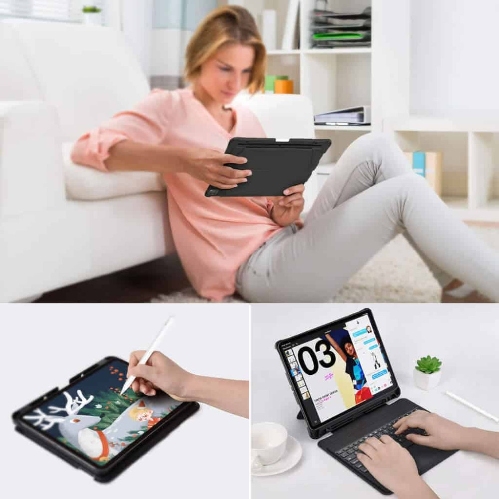 Choetech 6932112104328 BH-017-BK Bluetooth Keyboard Case with Touchpad and backlight for iPad Pro 10.9" Black - Image 4