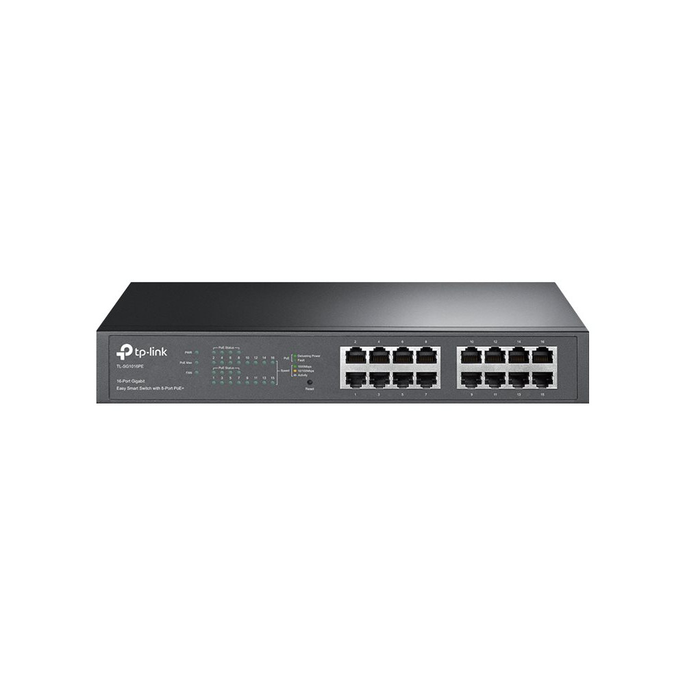 TP-LINK TL-SG1016PE 16-PORT EASY SMART GIGABIT SWITCH, POE+(8), 150W, METAL CASE, 5YR