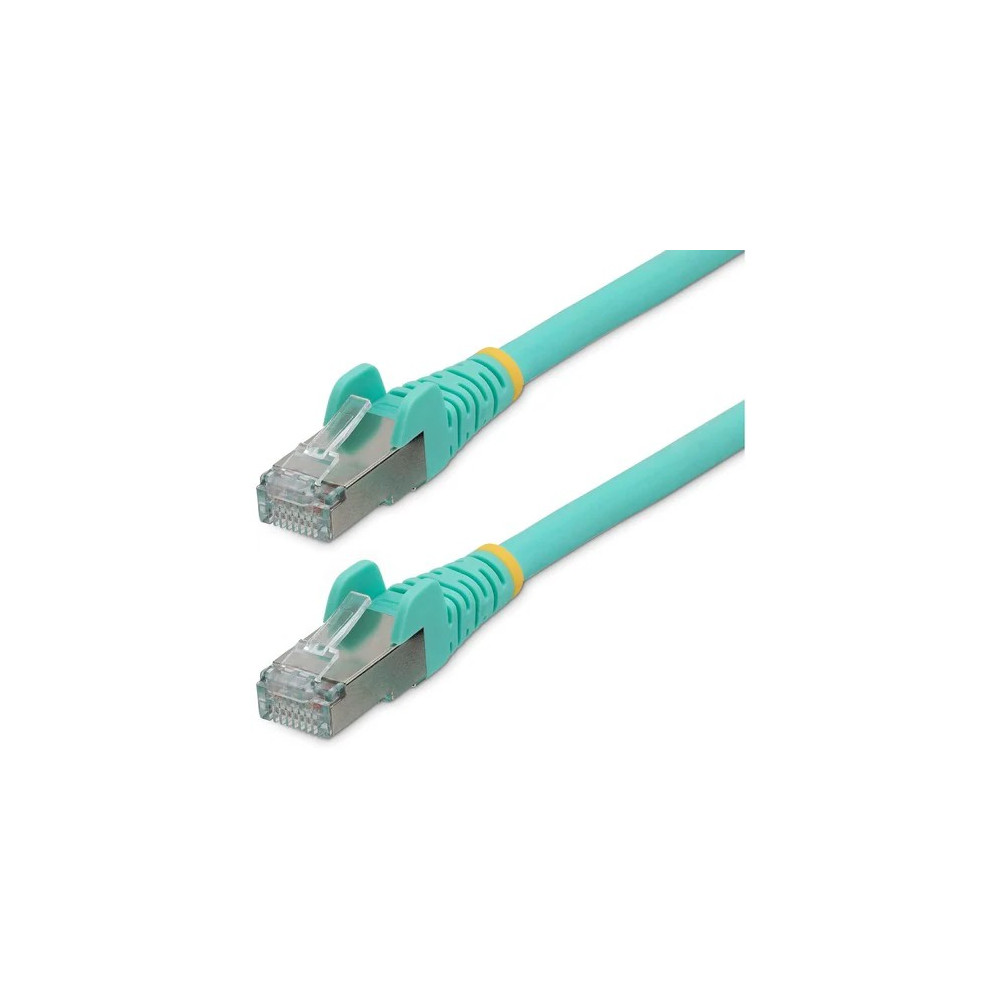 StarTech NLAQ-50C-CAT6A-PATCH 50cm CAT6a Ethernet Cable, Aqua Low Smoke Zero Halogen (LSZH) 10 GbE 100W PoE S/FTP Snagless RJ-45 Network Patch Cord - Cable for Network Device - First End: 1 x RJ-45 Network - Male - Second End: 1 x RJ-45 Network - Male - 1