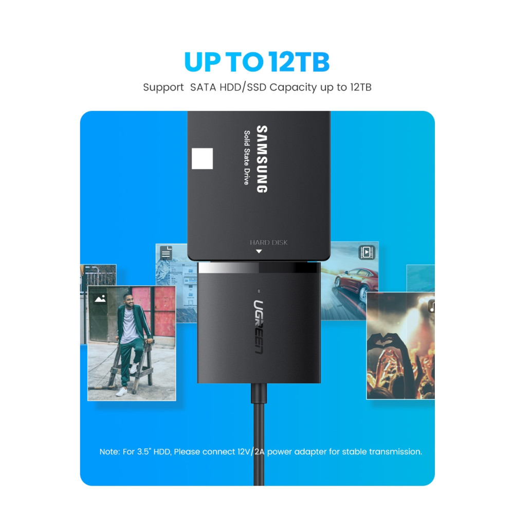UGREEN 6957303865611 60561 SATA to USB 3.0 Adapter Cable with UASP SATA III to USB Converter
