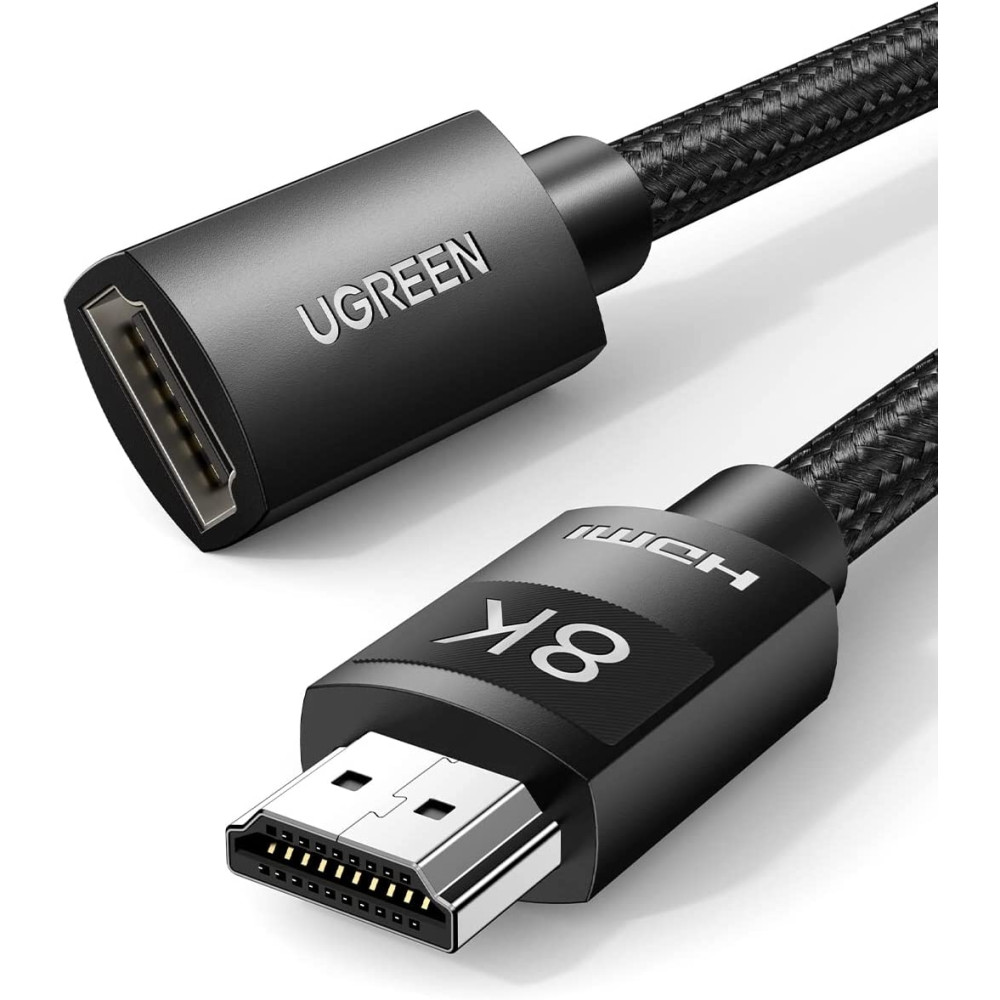 UGREEN 6957303844470 40447 HDMI Extension Cable 8K 60Hz 48Gbps Male to Female Cable 1m - Image 1