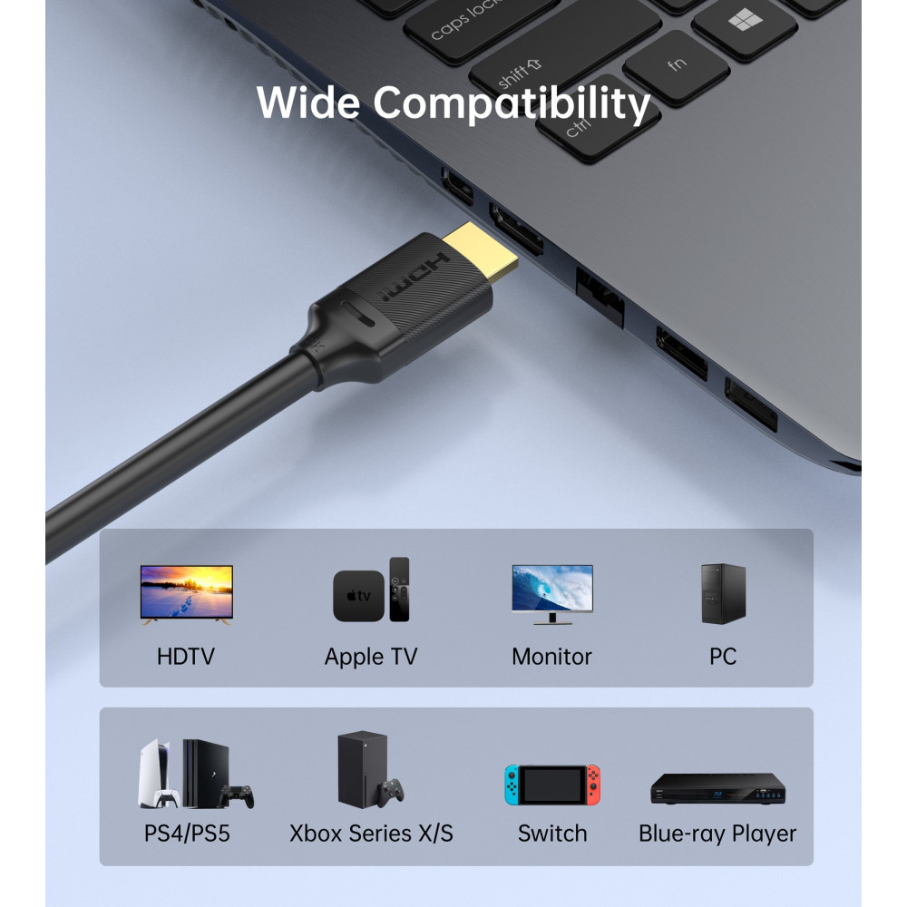 Choetech 6932112101570 XHH-TP20 8K HDMI 2.1 Cable 48Gbps 8K@60Hz 2M Braided for PS5 Xbox - Image 4