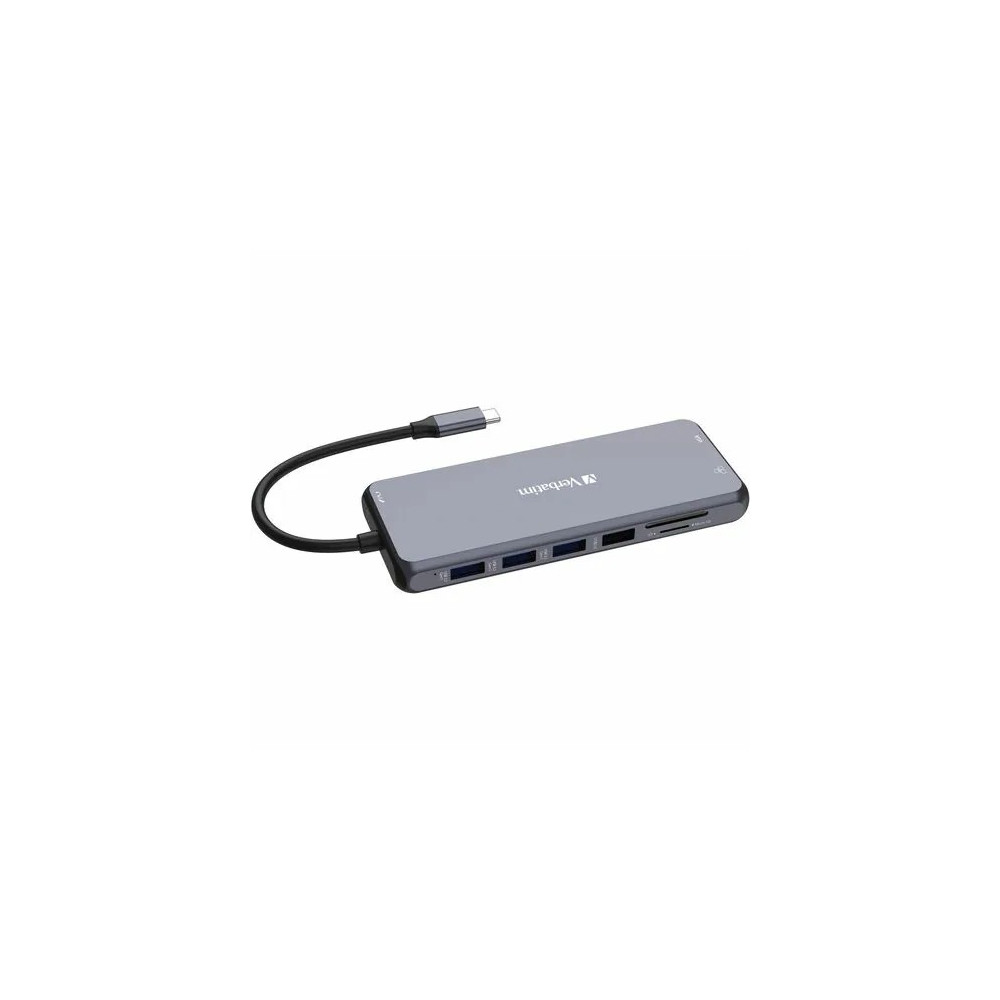 Verbatim 32154 USB Type C Docking Station for Monitor - Charging Capability - Memory Card Reader - SD - 3 Displays Supported - Full HD, 4K - 1920 x 1080, 3840 x 2160 - 7 x USB Ports - 2 x USB 2.0 - 5 x USB Type-A Ports - USB Type-A - 2 x USB Typ - Image 3