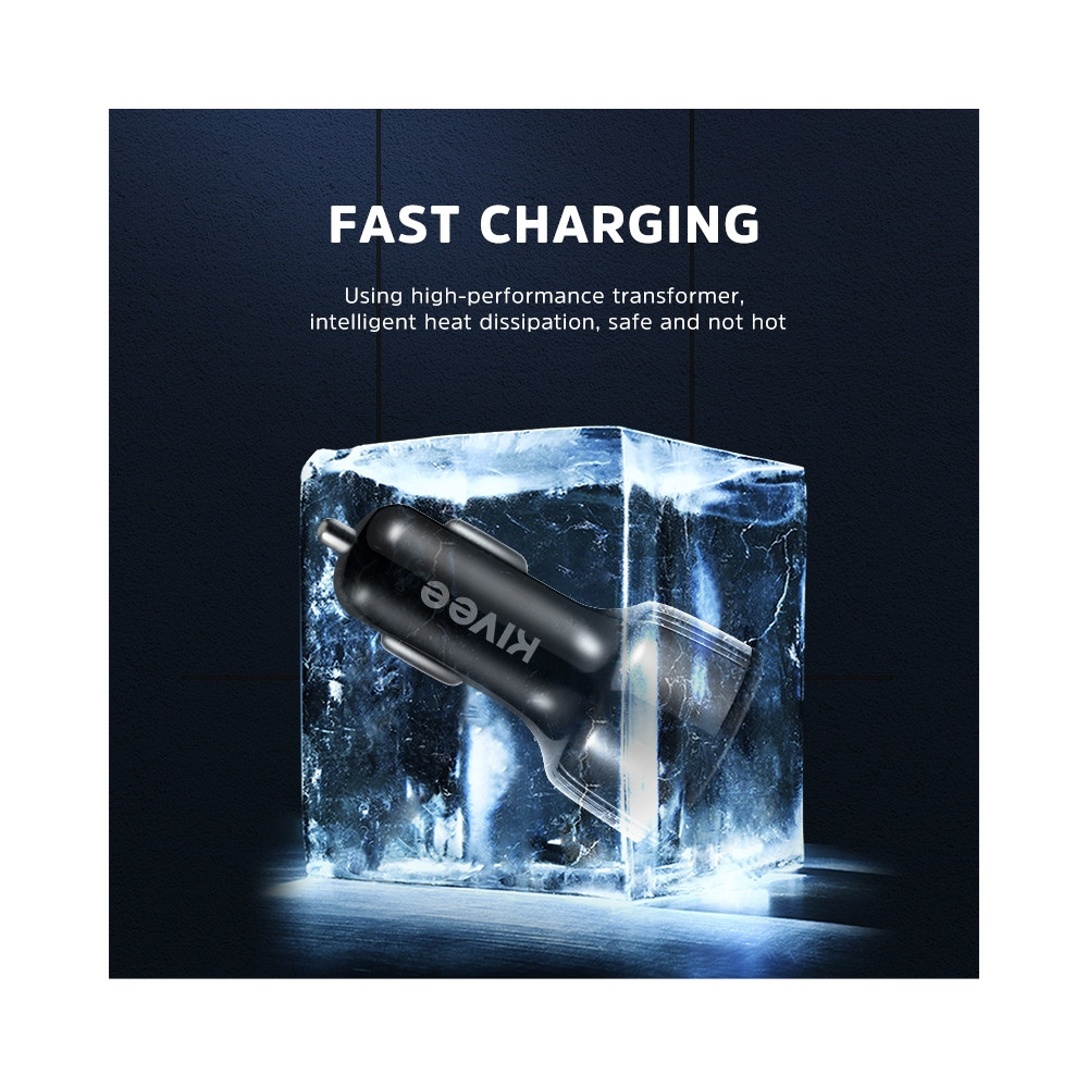 KIVEE 6941256112663 UT61 car charger with Triple USB Black - Image 6