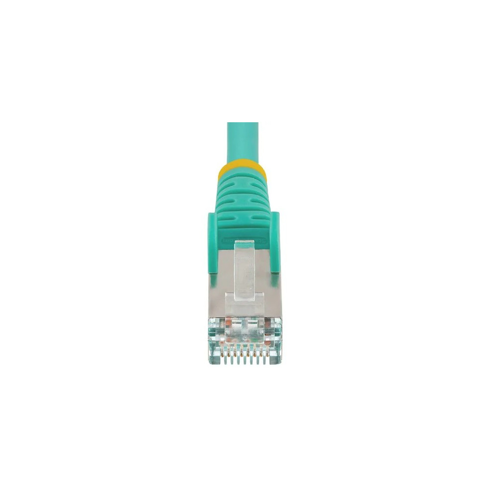 StarTech NLAQ-50C-CAT6A-PATCH 50cm CAT6a Ethernet Cable, Aqua Low Smoke Zero Halogen (LSZH) 10 GbE 100W PoE S/FTP Snagless RJ-45 Network Patch Cord - Cable for Network Device - First End: 1 x RJ-45 Network - Male - Second End: 1 x RJ-45 Network - Male - 1