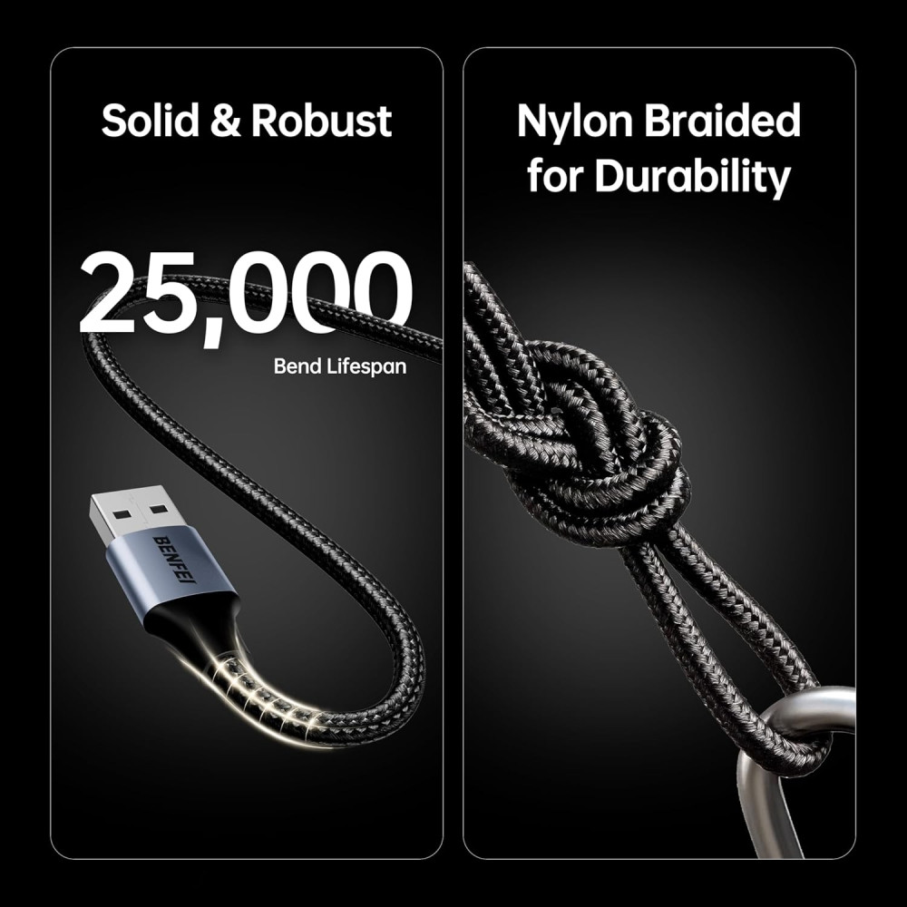 BENFEI 6971785943995 000406GY-2M USB Printer Cable, 6.6 FT/2 Meter USB A to USB B Cable - Image 8