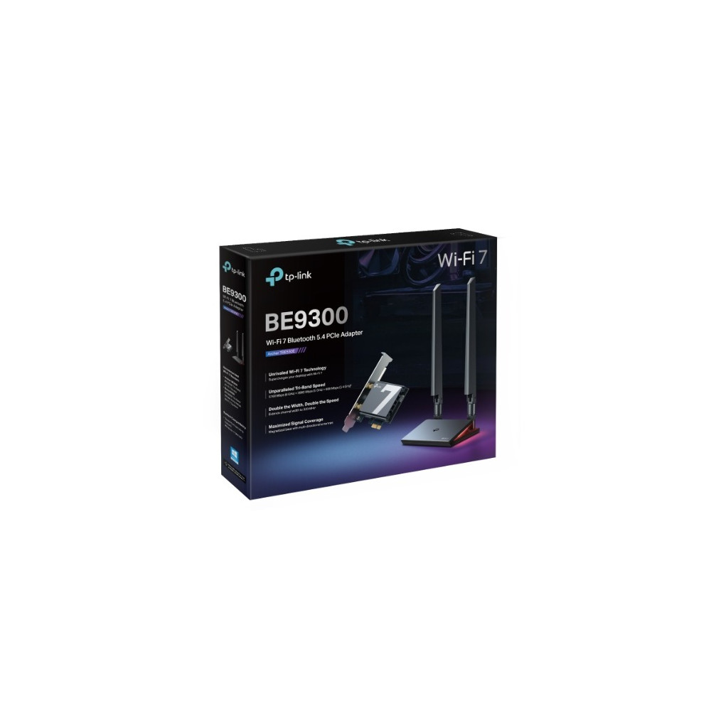 TP-LINK ARCHER TBE550E BE9300 Wi-Fi 7 Bluetooth 5.4 PCIe Adapter, 6GHz@5760 Mbps, 5GHz@2880 Mbps, 2.4GHz@688 Mbps (wifi7) (NIC) - Image 1