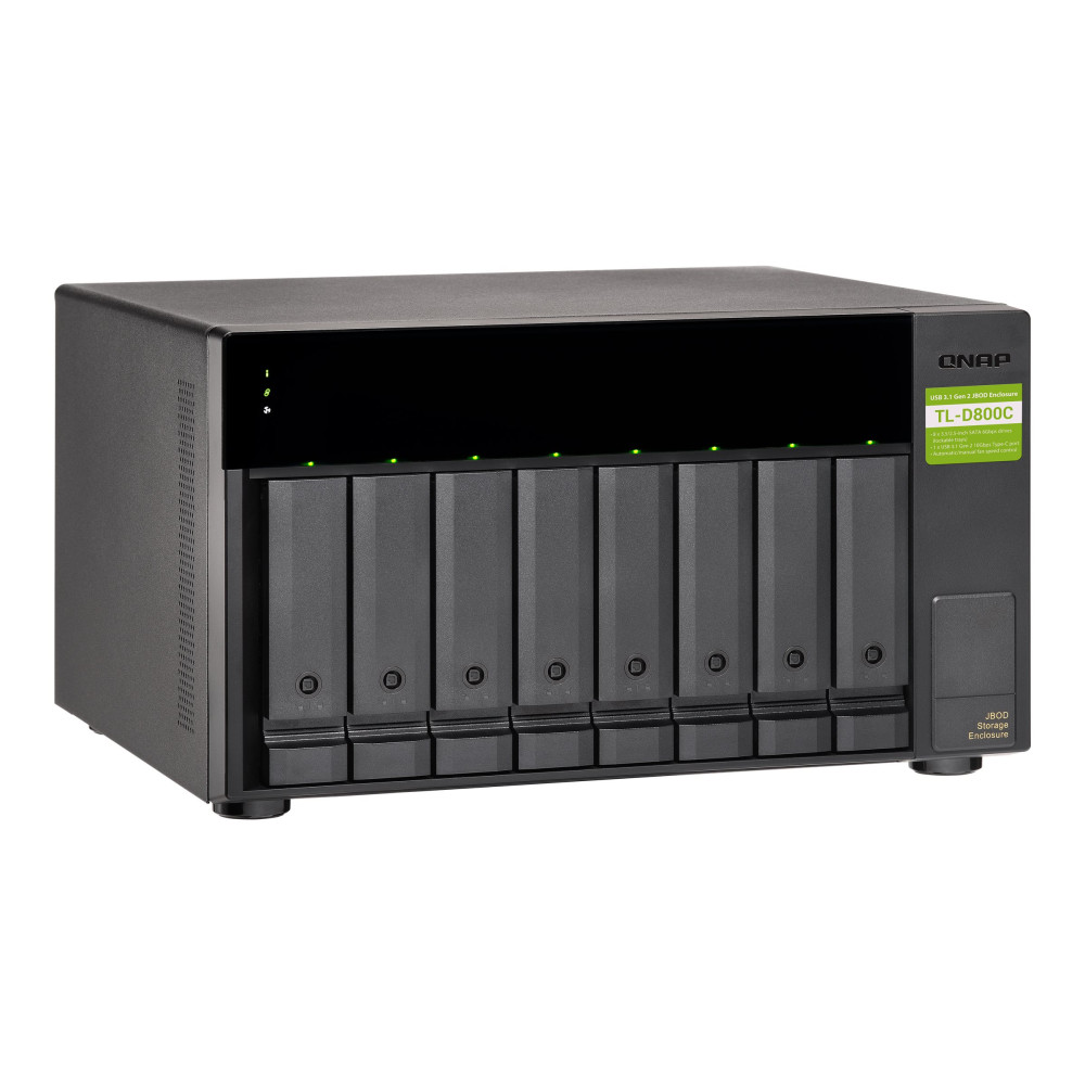 QNAP TL-D800C 8-BAY SATA JBOD EXPANSION UNIT (NO DISK), USB-C(1), TWR, 2YR WTY