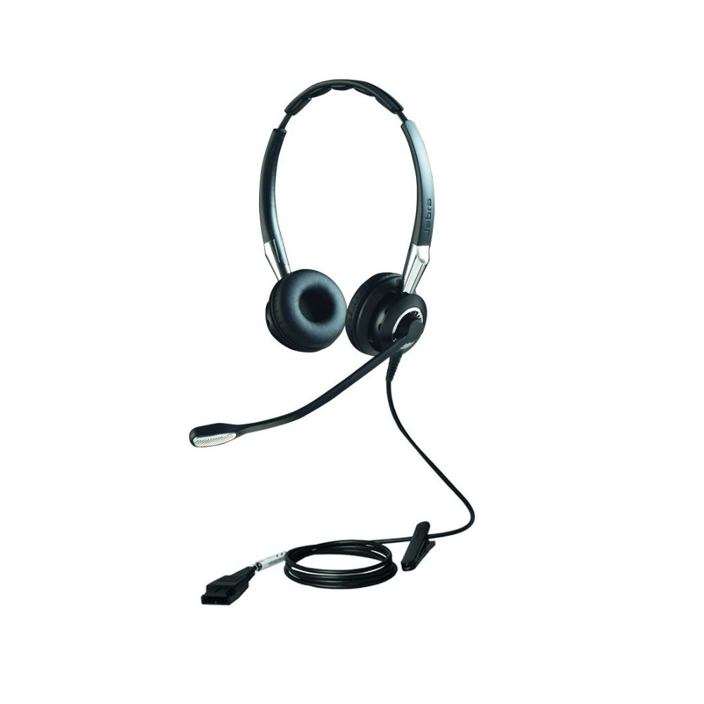 Jabra 2409-720-209 Biz 2400 II Duo QD - Mic. 72 UNC Corded Headset, Better Conversation, Better Sound, HD Voice, Coise-Cancelling, Over The Head Duo Wearing Style