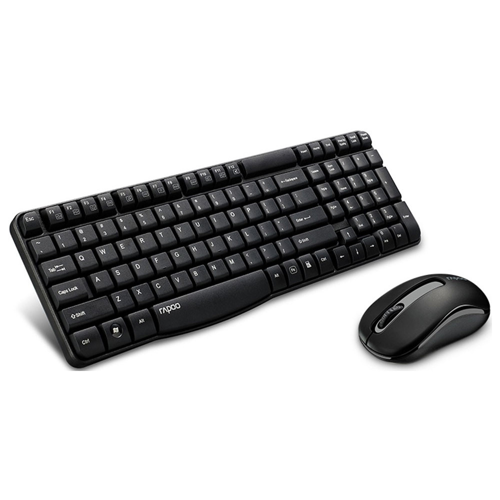 Rapoo X1800S-BLACK X1800S 2.4GHz Wireless Optical Keyboard Mouse Combo Black - 1000DPI Nano - Image 1