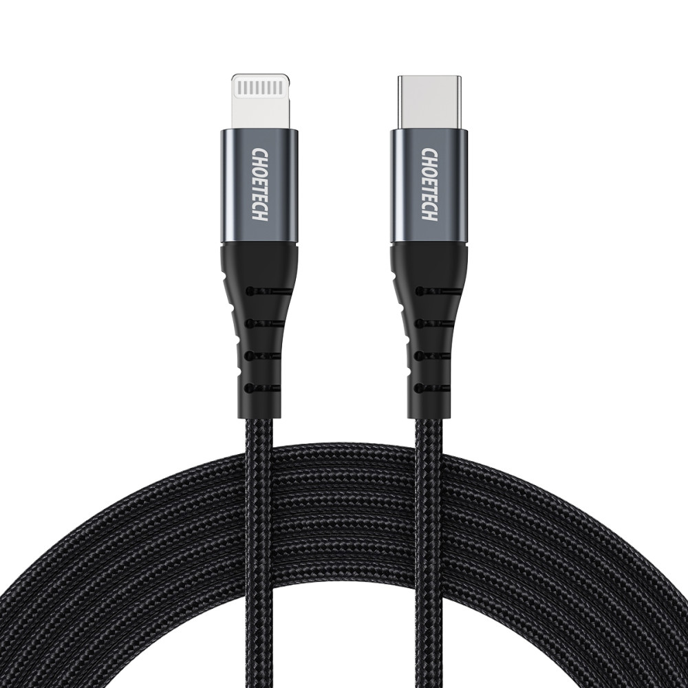 Choetech 6971824975079 IP0039 MFi USB-C to Lightning Braided Cable 1.2m Fast Charging - Image 1