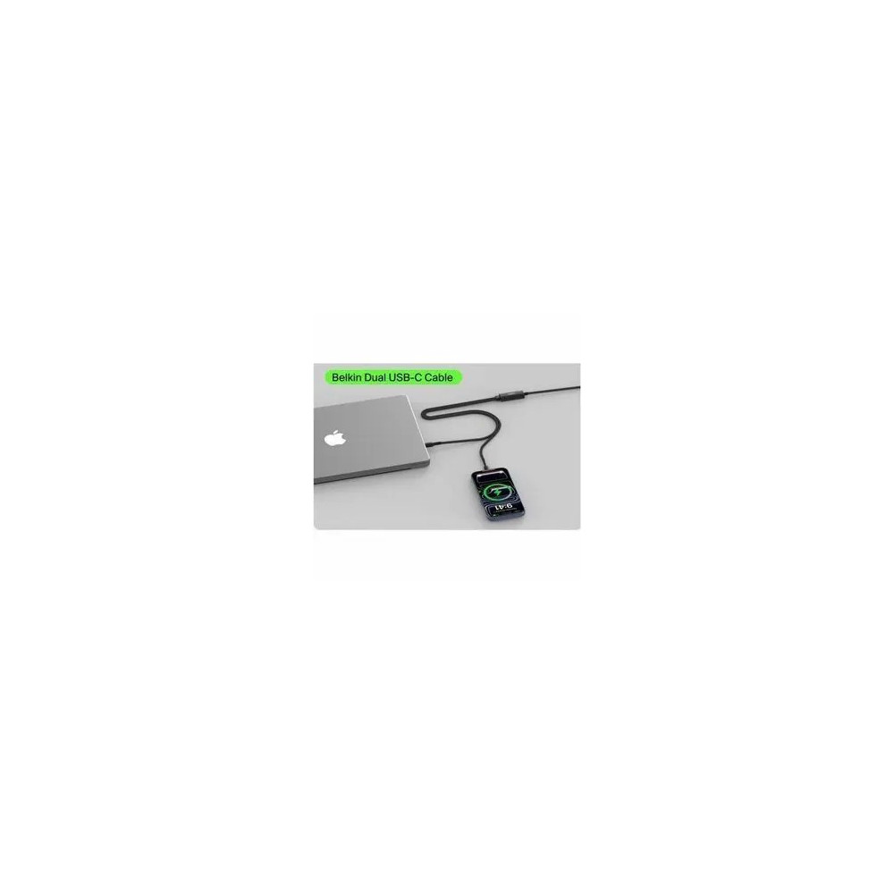 Belkin CAC004FQ1.5MBK BoostCharge Pro 1.50 m USB-C Data Transfer Cable - Cable for Notebook, MacBook Pro - First End: 2 x USB 2.0 Type-C - Male - Second End: 1 x USB 2.0 Type-C - Male - 480 Mbit/s - Black