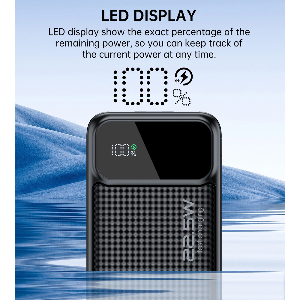 Choetech 6932112106841 B729 20000mAh Power Bank PD22.5W with Digital Display Black - Image 8