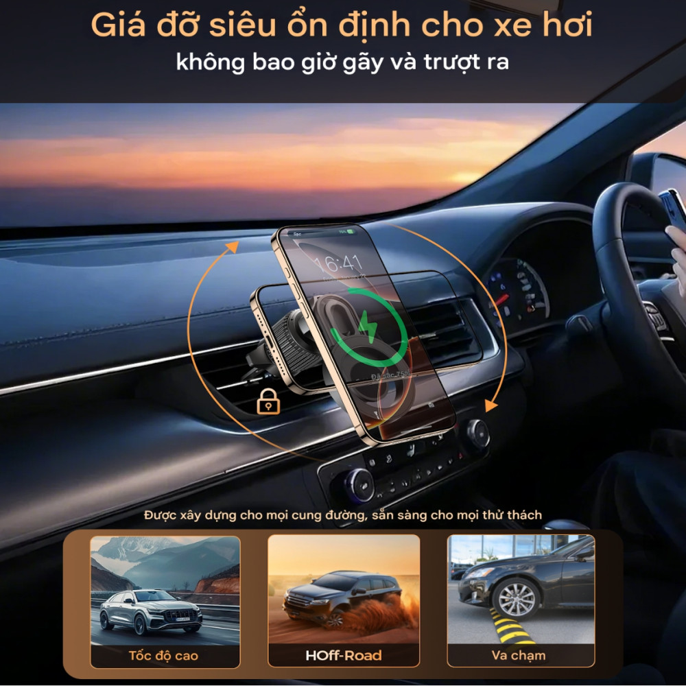 Choetech 6932112110770 H01005 Magnetic Car Mount – 360° Rotation, Telescopic Arm, for SUVs - Image 5