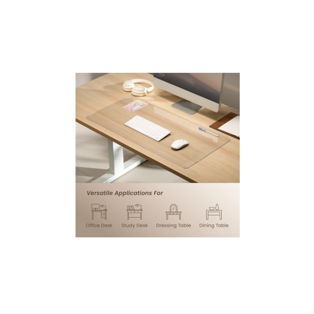 Brateck MP10-18 800mmx400mm Clear Desk Pad, for office desks, study desks, dressing tables, and dining table - Image 2