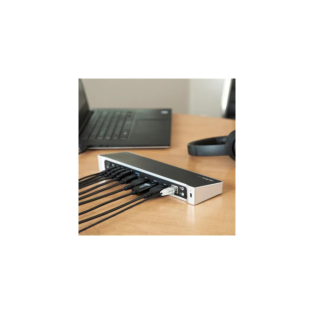 StarTech USB3DOCKH2DP Triple Monitor USB 3.0 Docking Station for Laptops - Mac & Windows - USB Fast Charge Port - Up to 4K - - 4K USB docking station supports 4K on one display - Triple display docking station has fast-charge port - USB 3.0 docking st