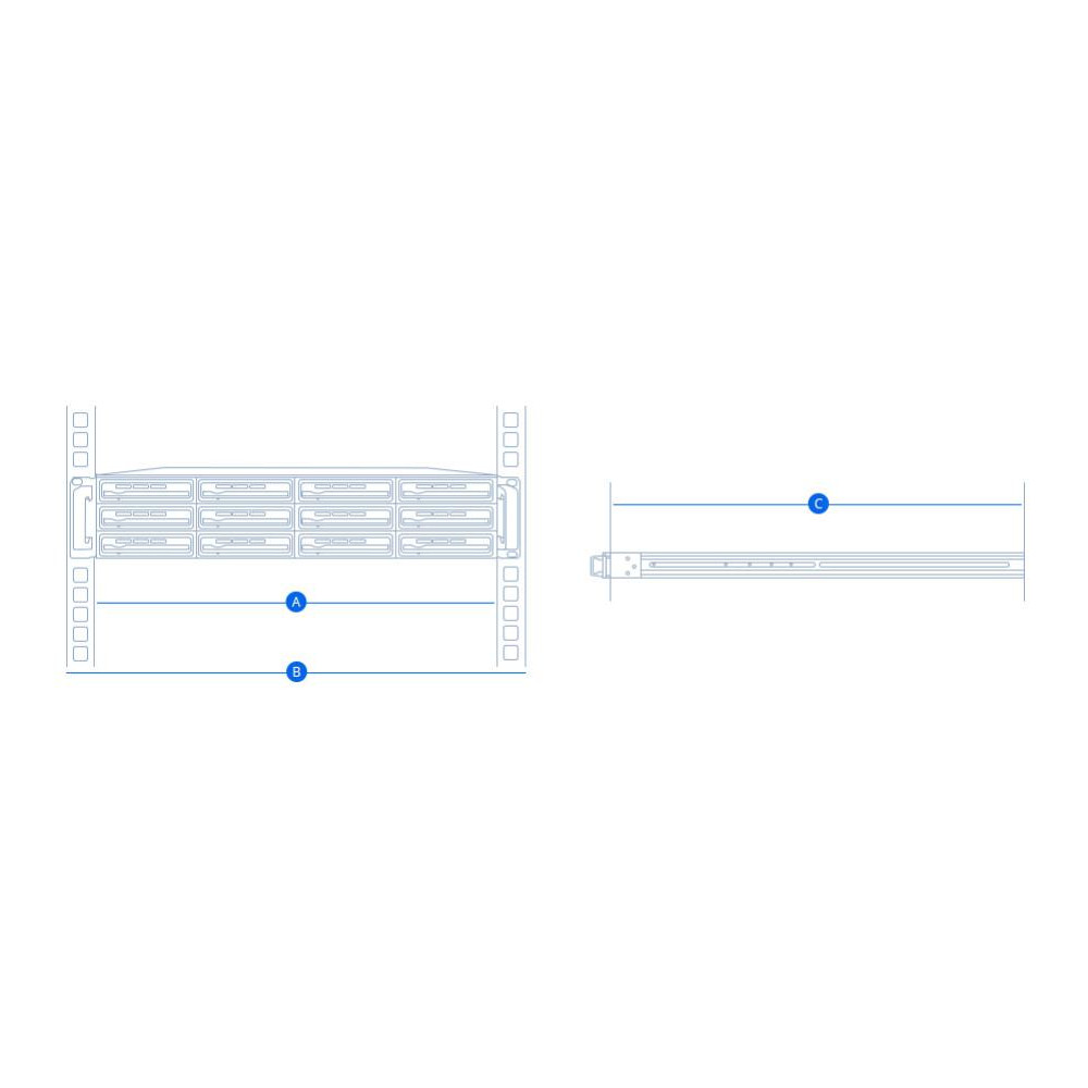 Synology RKM114 1U Rail Kit Fixed - Image 1