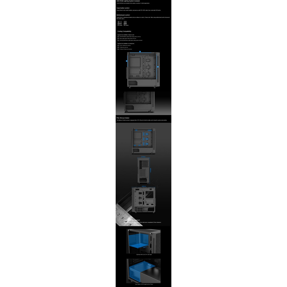 DEEPCOOL MATREXX 55 MESH ADD-RGB 4F Mesh Panel Tempered Glass Case W/ 4 Preinstalled ARGB Fans