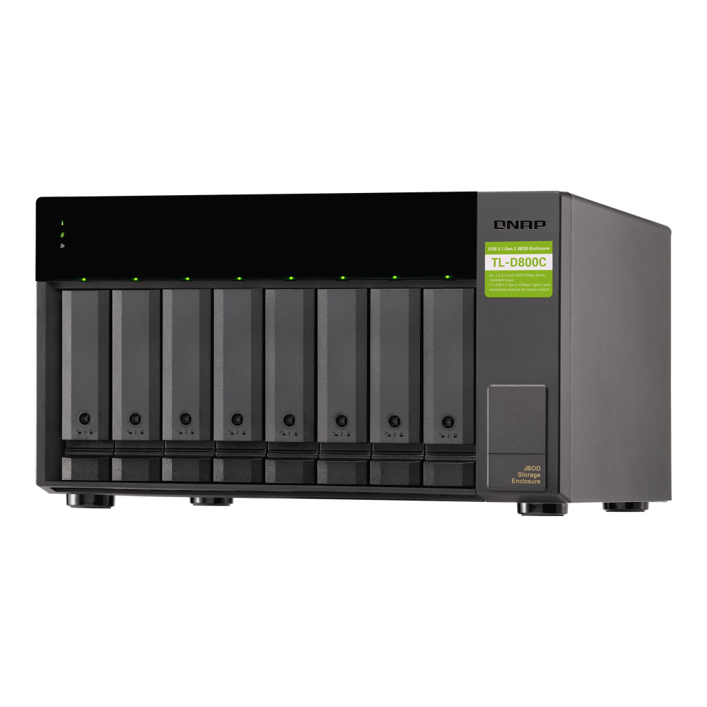 QNAP TL-D800C 8-BAY SATA JBOD EXPANSION UNIT (NO DISK), USB-C(1), TWR, 2YR WTY