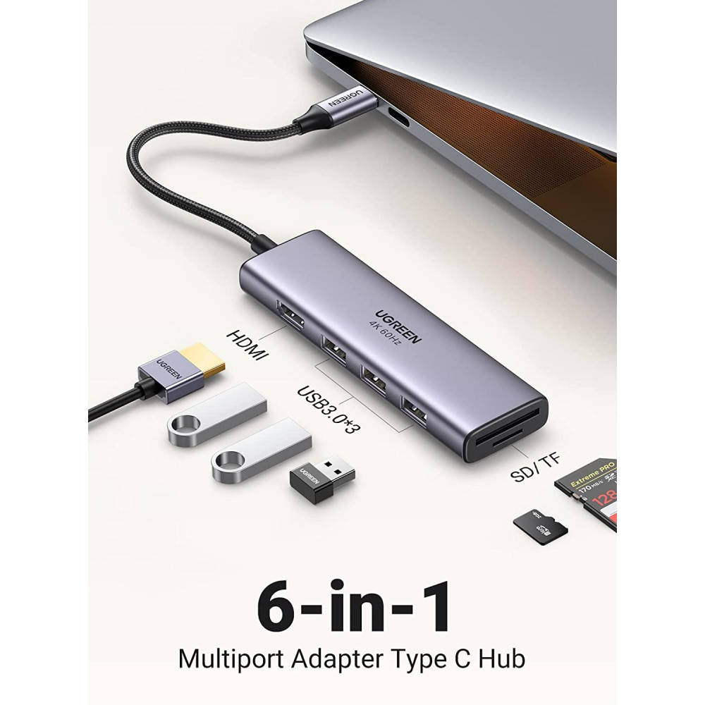 UGREEN 6957303863839 60383 Premium 6 in 1 USB C Hub - Image 2