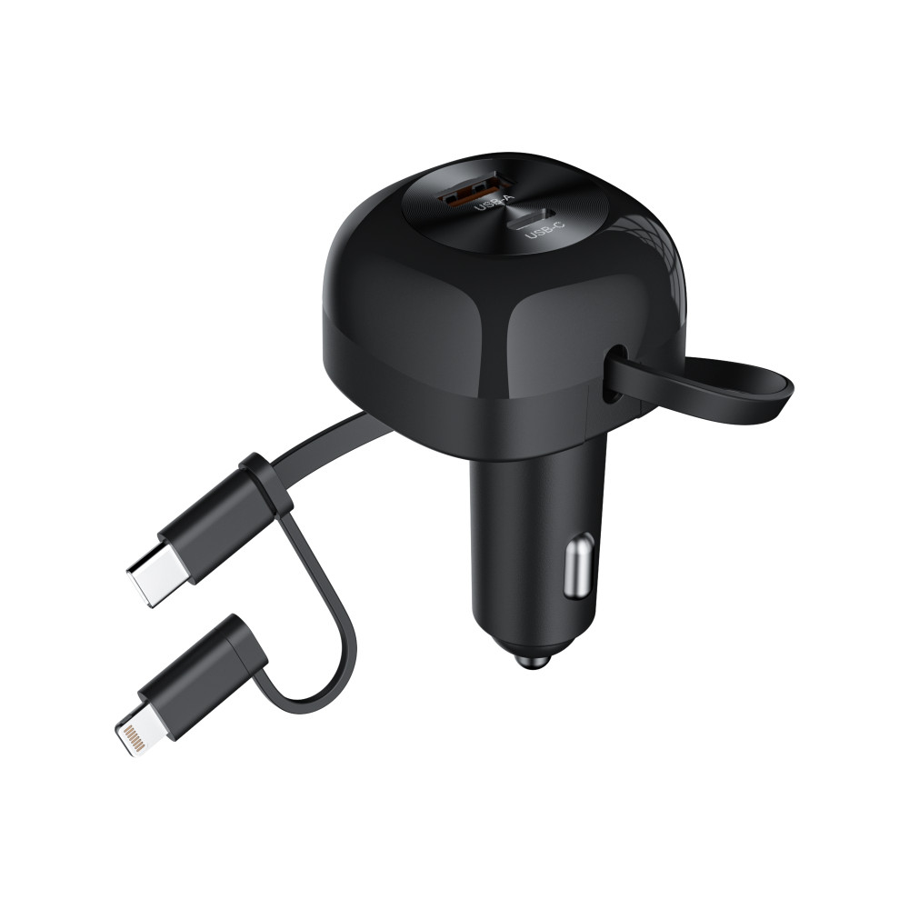 Choetech 6932112109392 TC0036 PD45W USB-C+USB-A car charger with C+L Interface - Image 3