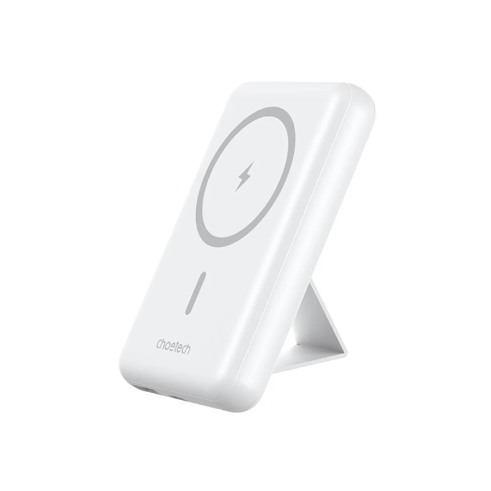 Choetech 6932112105196 B662-WT USB-A + USB-C + Wireless Magnetic Power bank 5000mAh (White ) - Image 2