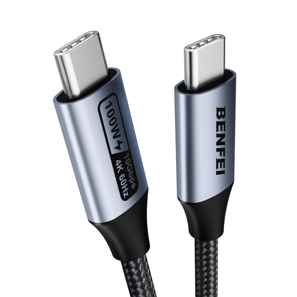 BENFEI 6971785943551 000383GY USB-C to USB-C Cable Gen2 (4K@120Hz), 100W PD Fast Charging, 10Gbps Data Transfer for I-phone 15/16/17 and Samsung / Google phone 1M - Image 2