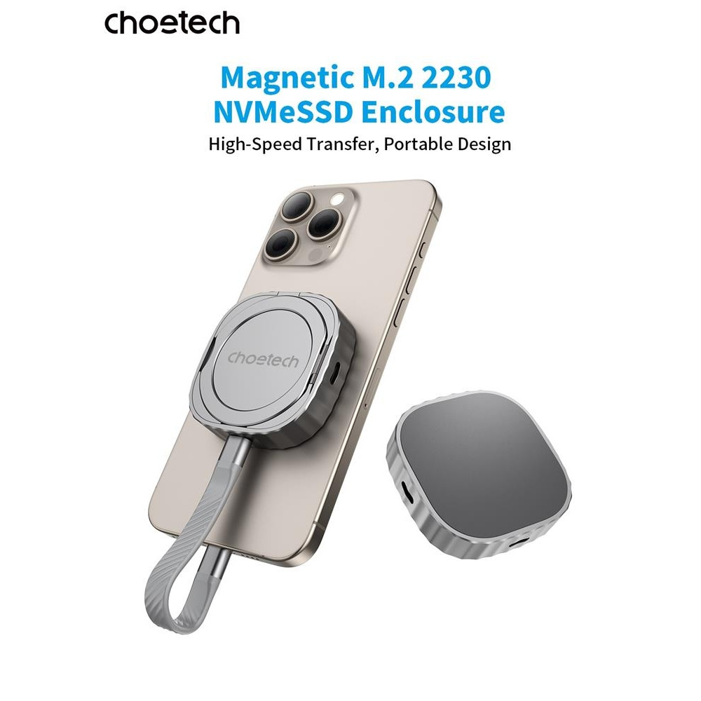 Choetech 6932112109101 MSE001 M.2 NVMe 2230 SSD Enclosure USB-C 10Gbps PD100W (Support 2TB Max) - Image 1