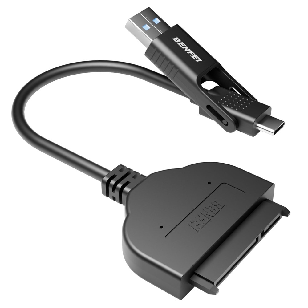 BENFEI B07F7WDZGT 000193BK 2in1 USB-C + USB 3.0 to SATA III Hard Driver Adapter w/UASP Compatible for 2.5 inch HDD and SSD - Image 1