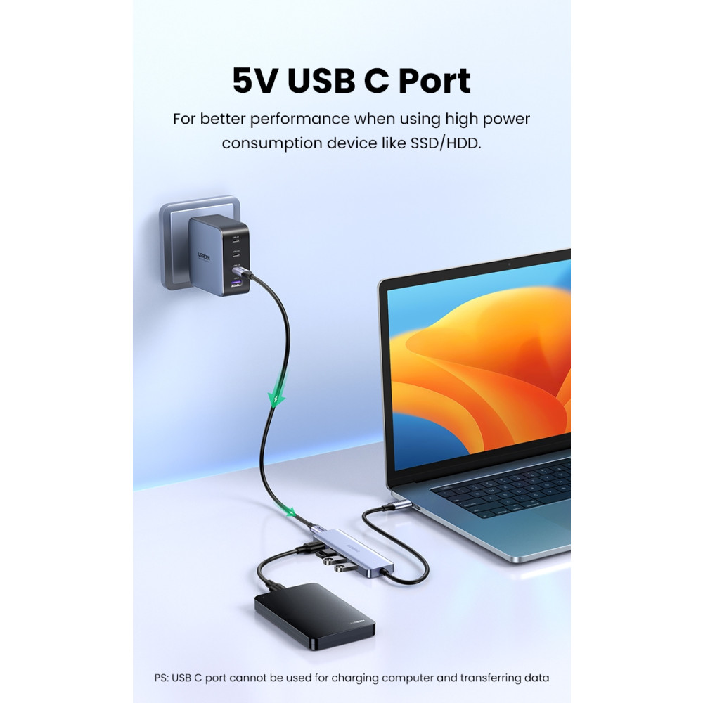 UGREEN 6957303873364 70336 USB Type-C to 4 Port USB 3.0 Hub - Image 7