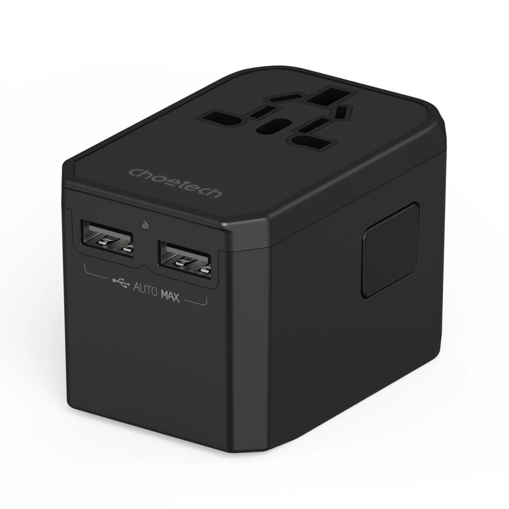 Choetech 6932112106209 PD6045 GaN Tech 2C+2A 45W Travel Adapter with US EU UK AU Plugs - Black - Image 2