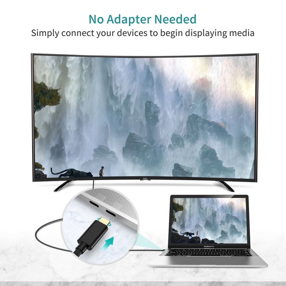 Choetech 6932112107053 XCH0030 USB-C to HDMI 4K@30Hz Cable for MacBook iPad Pro Black 3M - Image 2