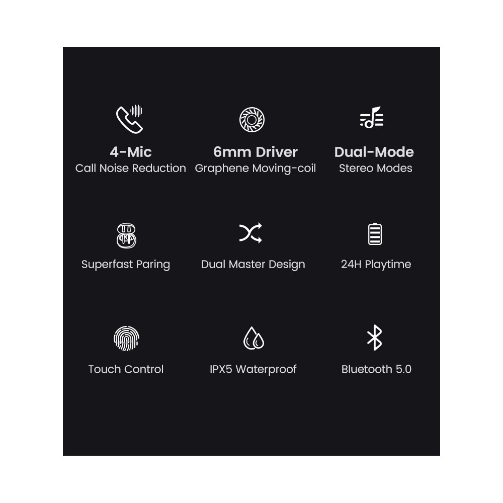 UGREEN 6957303886500 80650 HiTune T1 True Wireless Earbuds White (with 4 Mic ENC Noise Cancellation, HiFi Stereo in-Ear with Deep Bass Mode) - Image 4