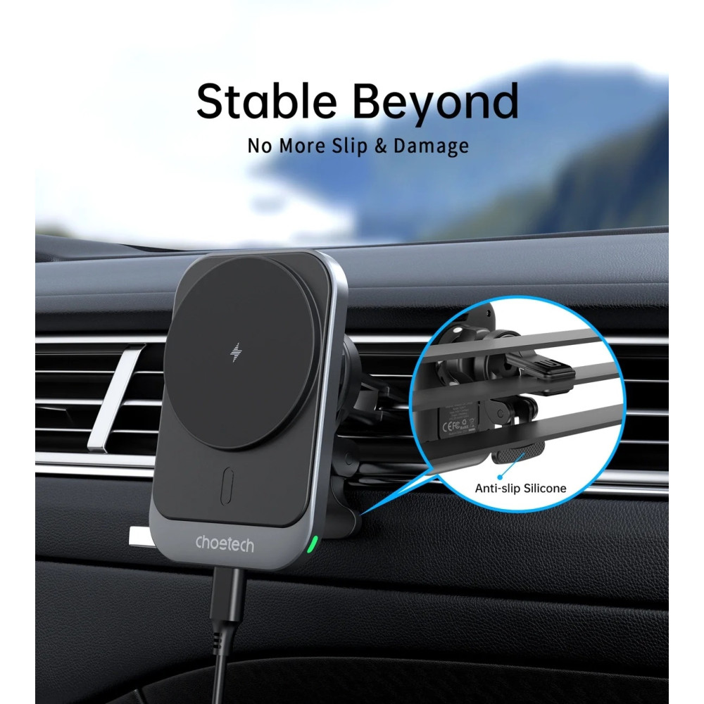 Choetech 6932112106384 T206-F 15W Magnetic car charger holder - Image 8