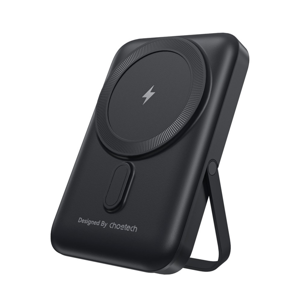 Choetech 6932112107855 B743BK 10000mAh 20W MagLeap Wireless Power Bank Black with Phone Holder - Image 1