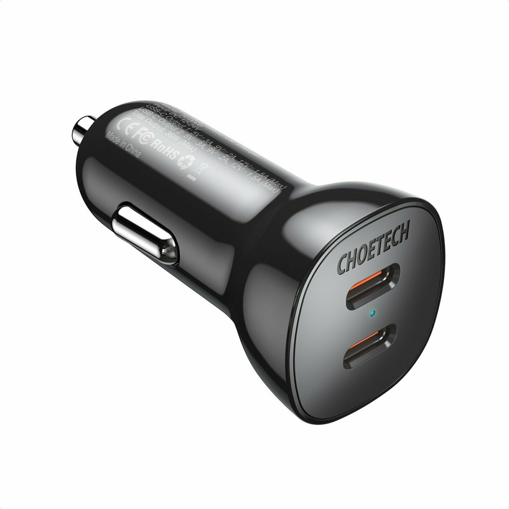 Choetech 6971824979923 T200-F-NKP (301) MagLeap Magnetic Wireless charging Pad + Dual USB-C Car Charger Combo Pack with 1M cable Black - Image 2