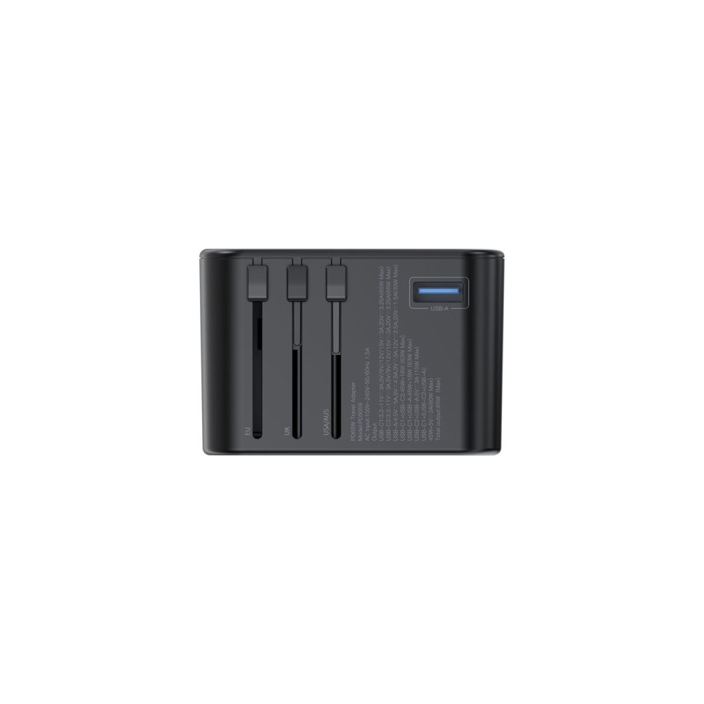 Choetech 6932112102027 PD5009 GaN 65W 2 x USB-C+ 1 x USB-A Fast Universal Travel Wall Charger - Image 4