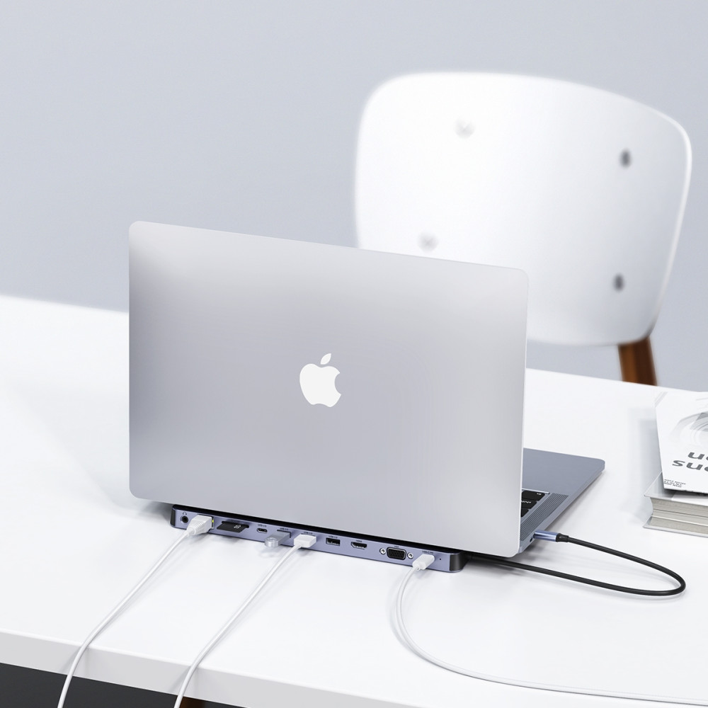 Choetech 6971824976175 HUB-M20 11-in-1 USB-C Hub 4K HDMI 100W PD Ethernet Grey Adapter - Image 9