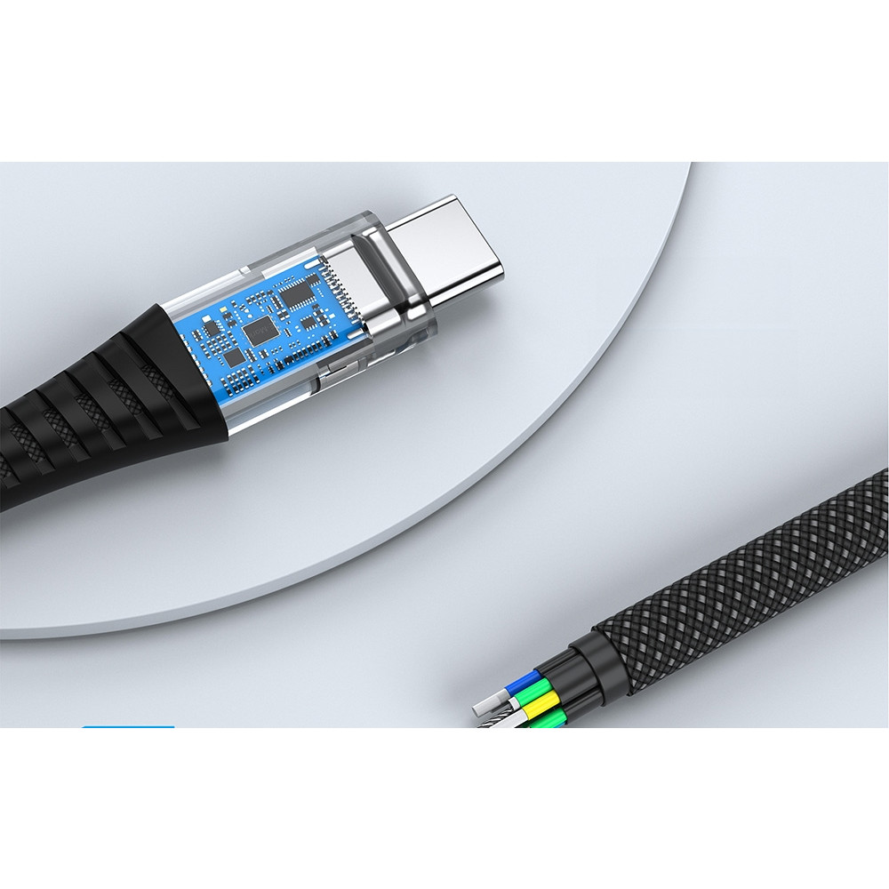 Choetech 6932112107138 XCC-1051 240W 5A 48V Magnetic USB-C Cable 1.8m PD 3.1 Braided Black - Image 3